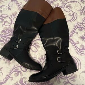 New brown and black boots